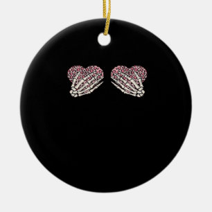 Décoration En Céramique Funny Valentines Jour Squelette Mains Coeurs Fille