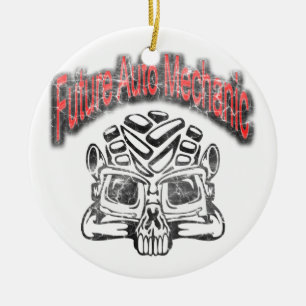 Décoration En Céramique Future conception de crâne de mécanicien