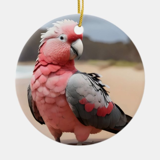 Décoration En Céramique Galah debout sur la plage (Devant)