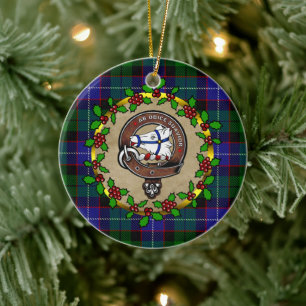 Décoration En Céramique Galbraith Clan Badge & Tartan Personnalisé Noël