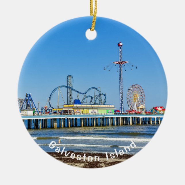 Décoration En Céramique Galveston, Texas, Pleasasure Pier, (Devant)