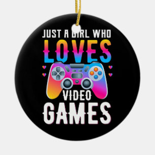 Décoration En Céramique Gamer Gift   Juste Une Fille Qui Aime Les Jeux Vid