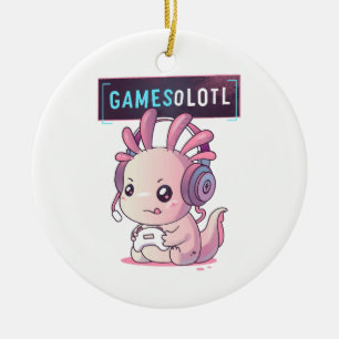 Décoration En Céramique Gamesolotl - Axolotl Joueur