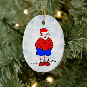 Décoration En Céramique Garçon de mauvaise humeur Noël