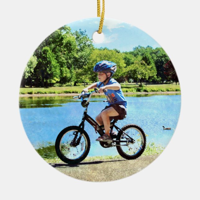 Décoration En Céramique Garçon sur son vélo (Devant)
