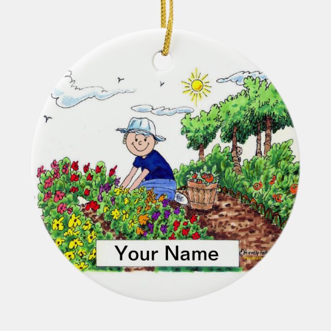Décoration En Céramique Gardener - Homme (Devant)
