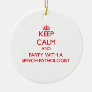 Décoration En Céramique Gardez le calme et la partie avec un pathologiste