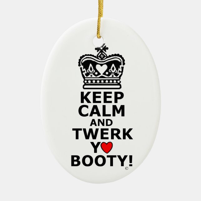 Décoration En Céramique Gardez le calme et le Twerk (Devant)
