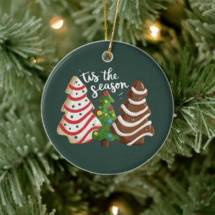 Décoration En Céramique Gâteau d'arbre de Noël C'est la saison Fêtes de No