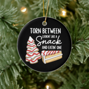 Décoration En Céramique Gâteau en forme de sapin de Noël déchiré entre l'e