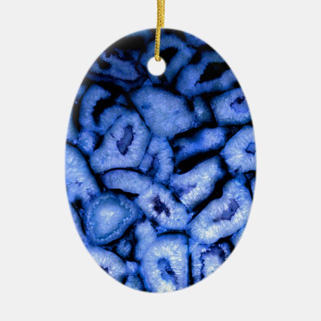 Décoration En Céramique Géodes Agate Quartz Bleu (Devant)