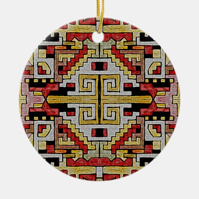 Décoration En Céramique Géométhorique Tribal/Motif ethnique (Devant)