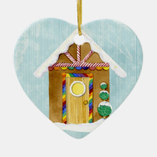 Décoration En Céramique Gingerbread Village Cottages dans l'Ornement popul