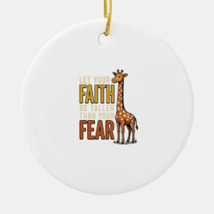Décoration En Céramique Girafe La Foi Sur La Peur Chemise Vintage Chrétien