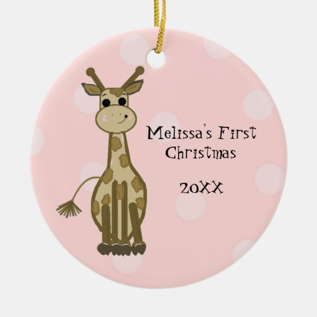 Décoration En Céramique Giraffe Baby First Christmas (Devant)