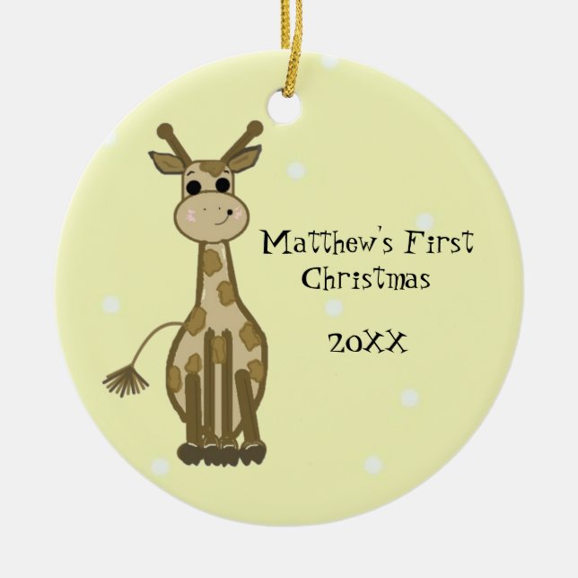 Décoration En Céramique Giraffe Baby First Christmas (Devant)