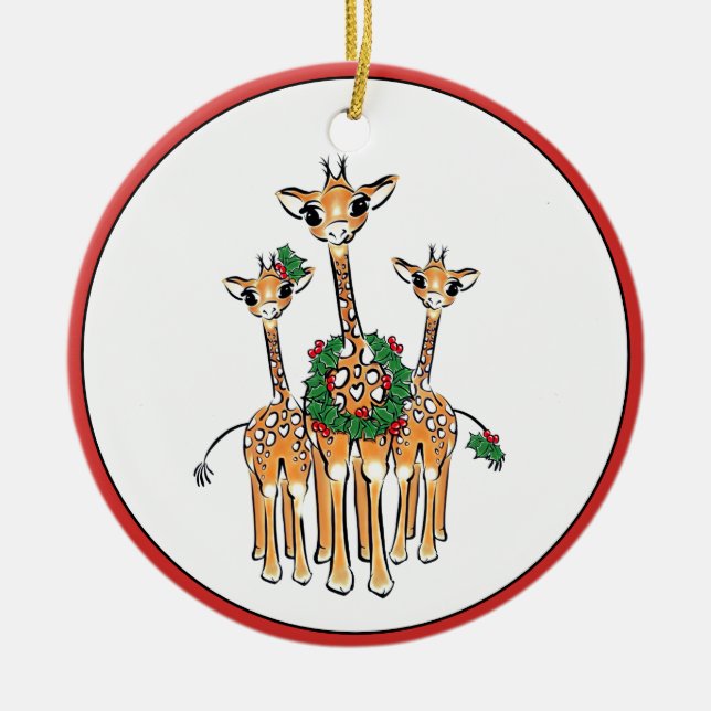 Décoration En Céramique Giraffes de vacances (Devant)