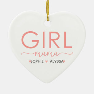 Décoration En Céramique Girl Mama Personalized With Daughter