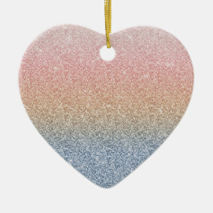Décoration En Céramique Girly Blush Rose Gold Blue ombre