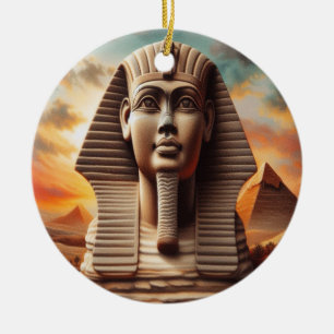 Décoration En Céramique Giza Sphinx Head avec Pyramides Egypte Travel