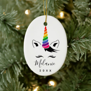 Décoration En Céramique Glam Rainbow Unicorn