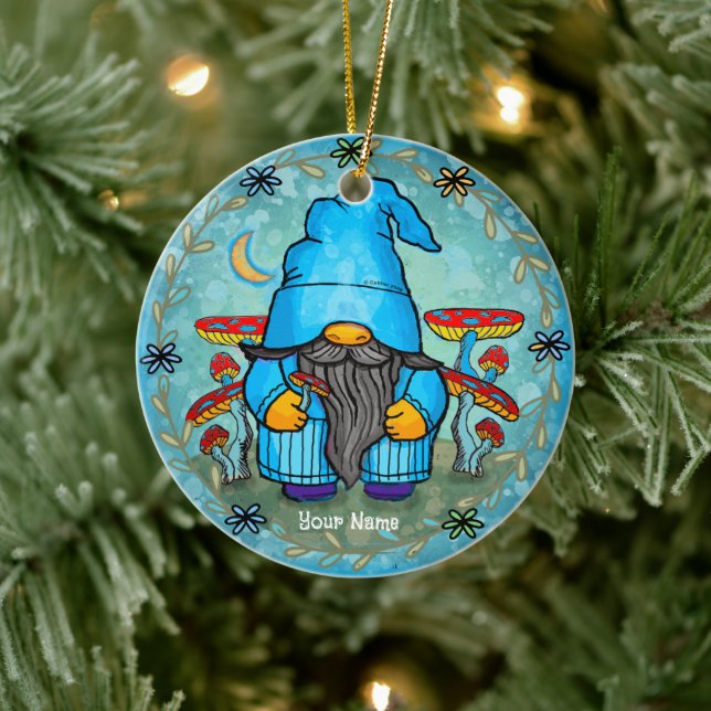 Décoration En Céramique gnome bleu (Arbre)