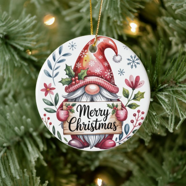 Décoration En Céramique Gnome Christmas Blessings Merry Christmas Ornament (Arbre)