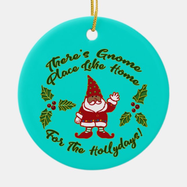 Décoration En Céramique Gnome Endroit Comme Maison | Noël (Devant)