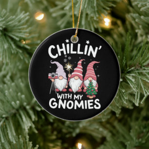 Décoration En Céramique Gnome Famille de Noël Se détendre avec mes Gnomes