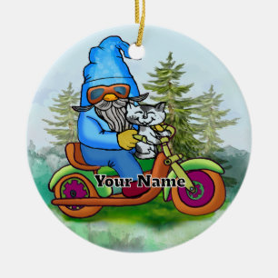 Décoration En Céramique Gnome motard