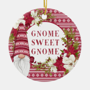 Décoration En Céramique Gnome rouge et blanc pour les fêtes Noël