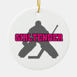 Décoration En Céramique Goalie Girtender de hockey