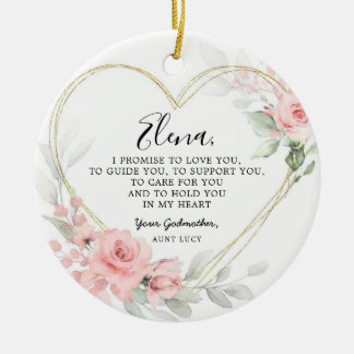 Décoration En Céramique Gold Blush Pink Heart Parents géométriques