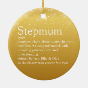 Décoration En Céramique Gold Christmas Stepmaman Stepmère Définition