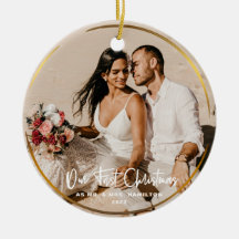 Gold encadré Notre premier Noël Mr & Mrs Photo