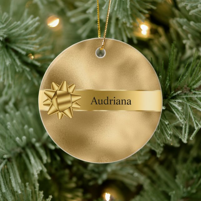 Décoration En Céramique Gold Glam Ribbon et Bow Christmas (Arbre)