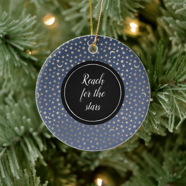 Décoration En Céramique Gold Moon et Stars Night Sky (Arbre)