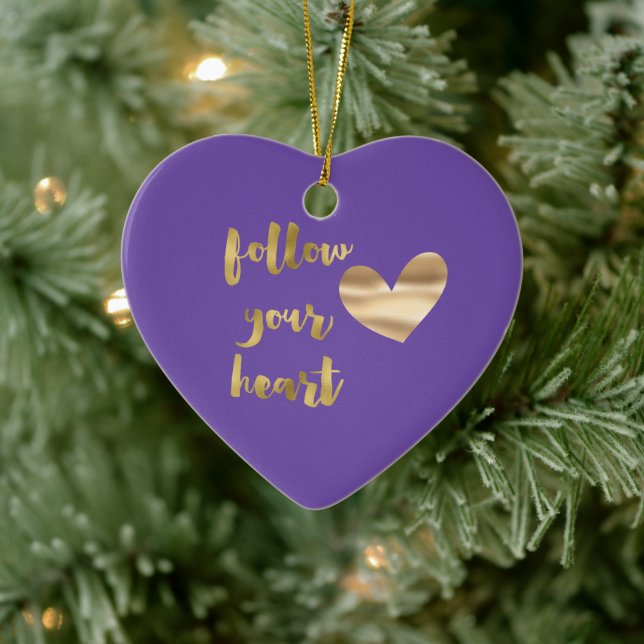 Décoration En Céramique Gold Purple Suivez votre coeur (Arbre)