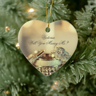 Décoration En Céramique Gold Will You Marry Me Proposition Nom Script Cera