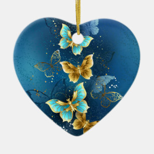 Décoration En Céramique Golden butterflies