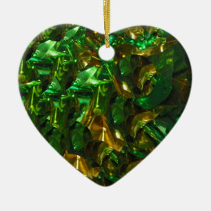 Décoration En Céramique Golden Emerald Heart Ornament