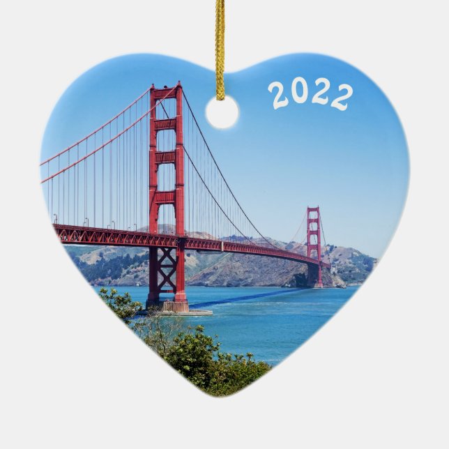 Décoration En Céramique Golden Gate Bridge, San Francisco, (Dos)