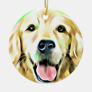 Décoration En Céramique Golden Retriever Chien Chien Chien Chien Art numé