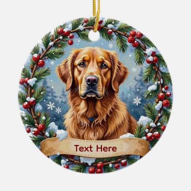 Décoration En Céramique Golden Retriever Christmas (Devant)