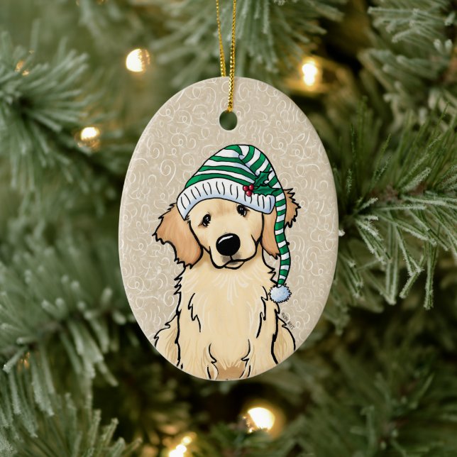 Décoration En Céramique Golden Retriever de Noël (Arbre)