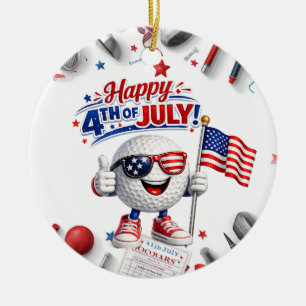 Décoration En Céramique Golf 4 juillet Jour de l'Indépendance 