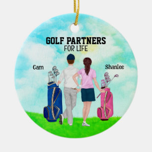 Décoration En Céramique Golf Partenaires pour vie nom personnalisé