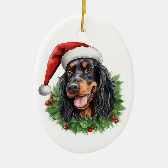 Décoration En Céramique Gordon Setter Christmas Wreath (Devant)