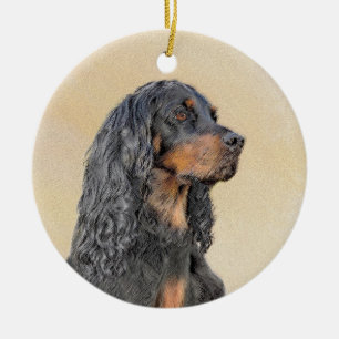 Décoration En Céramique Gordon Setter Peinture - Joli art original chien