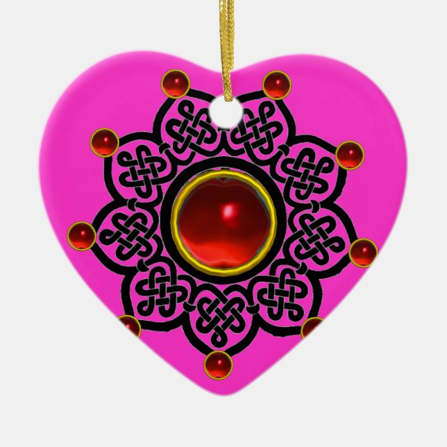 Décoration En Céramique GOTHIC SUN Red Ruby Gem (Devant)